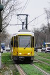 BERLIN, 25.11.2015, Straßenbahnlinie 37 nach S-Bahnhof Schöneweide bei der Einfahrt in die Haltestelle U-Bahnhof Tierpark