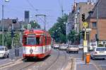 Bochum Tw 290 in der Herner Strae wenige Wochen vor Einstellung der Linie 305, 05.07.1989.