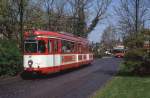 Bochum Tw 38 in Wanne Eickel unweit der Endstelle vor dem Bahnhof, 24.04.1995.