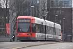 BREMEN, 12.03.21018, Wagen 3115 als Linie 1 nach Bf Mahndorf auf der Bürgermeister-Smidt-Brücke