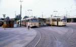 Bremen BSAG SL 3 (GT4 404) / SL 10 (Grossraumtriebwagen 825) Grpelingen (Schleife / Betriebshof) am 23. Juni 1981. 