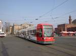 Wagen 3108 vom Typ GT8N-1 als Linie 1 Bf.Mahndorf am Hauptbahnhof, 30.03.14