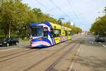 HEAG mobilo Darmstadt Adtranz ST13 Wagen 9868 am 17.09.23 in der Innenstadt