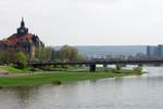 Ebenfalls am 08.04.2017 rollte der Hechtzug über die Carolabrücke Richtung Neustadt
auf seiner Rundfahrt Neustadt-Altstadt.