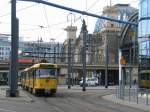 Zwei Tatra-Triebwagen kurz vor der Haltestelle Hbf-Nord, 12.04.08