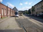 Ein NF8U als 706 der von einer historischen Straenbahn berholt wird. Das Bild entstand beim Tag der offenen Tr (14.9.08) am Betriebshof Steinberg der sein 100 jhriges bestehen feierte.