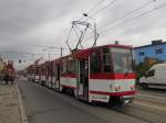 EVAG 495 + 405 als Linie 3 (Urbicher Kreuz - Klinikum), am 17.10.2014, dem letzten Tag der Tatras im Erfurter Linienverkehr, an der Haltestelle Baumerstraße.