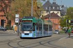 In der Sonne Zeigt sich Wagen 615, am 21.04.2016, an der Haltestelle  Domplatz Nord .