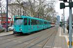 VGF Düwag Pt Wagen 728+148 als Linie 20 im Stadionverkehr in Frankfurt am Main Stresemannallee Gartenstraße am 13.01.18