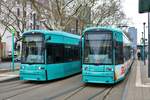 VGF Bombardier S-Wagen 234 und 213 in Frankfurt am Main Stresemannallee Gartenstraße am 13.01.18