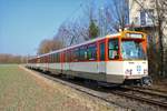 VGF Düwag Pt Wagen 138 und 148 als Doppeltraktion bei Frankfurt Rödelheim bei einer Sonderfahrt am 04.03.18.