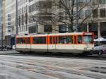 VGF Pt Wagen 748 in Stadtwerke Frankfurt Lackierung als Osterhasen Express am 04.04.15 in Frankfurt 