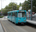 VGF Düwag Pt Wagen 738 als Fahrschule am 13.10.16 in Frankfurt Deutsche Nationalbibliothek auf der Linie U5.