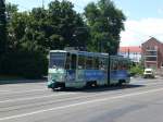 Frankfurt(Oder): Straenbahnlinie 3 nach Europa-Universitt an der Haltestelle Zentrum.(6.7.2011) 