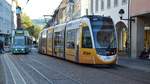 Freiburg im Breisgau - Straßenbahn Düwag 241 und CAF Urbos 307 - Aufgenommen am 13.10.2018 