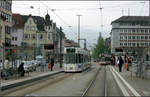 Durch Freiburg-Wiehre in Richtung Rieselfeld -    Die Straßenbahnstrecke bzw.