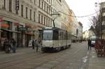 Görlitz am 10.12.2016: Tram Wagen 316 der Linie 3 hält hier auf dem Weg nach Königshufen in der Konsulstraße.