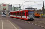 Wagen 626, Linie 10, endet in wenigen Minuten am Hauptbahnhof Halle/Saale (10.04.2012).