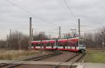 HAVAG 661 + 662 als Linie 5 (Krllwitz - Bad Drrenberg), am 04.12.2012 an der Haltestelle Schkopau/Bunawerke.