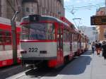 HAVAG Wagen 1214 mit 1208 und 222 als 2 Soltauer Strae am Marktplatz (1.7.13)