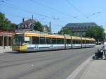 Wagen 314 der Karlsruher Straenbahn am 27.7.2005 in Karlsruhe Hbf