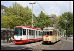 Die wohl letzte Fahrt des K66 1269 auf seiner Heimstrecke - er steht zur Abfahrt in Krefeld an der Rheinstrae bereit.