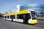 Straßenbahn Mainz: Stadler Rail Variobahn der MVG Mainz - Wagen 236, aufgenommen im März 2017 in der Nähe der Haltestelle  Bismarckplatz  in Mainz.