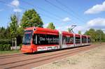 Straßenbahn Mainz / Mainzelbahn: Stadler Rail Variobahn der MVG Mainz - Wagen 222, aufgenommen im Mai 2017 in Mainz-Bretzenheim.