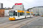 Mainzer Mobilität Adtranz GT6M-ZR Wagen 212 am 12.02.24 in Mainz Hbf