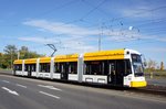 Straßenbahn Mainz: Stadler Rail Variobahn der MVG Mainz - Wagen 227, aufgenommen im Oktober 2016 in Mainz-Hechtsheim.