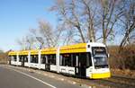 Straßenbahn Mainz: Stadler Rail Variobahn der MVG Mainz - Wagen 234, aufgenommen im Dezember 2016 in Mainz-Gonsenheim.