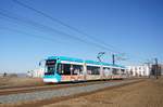 Straßenbahn Mainz / Mainzelbahn: Stadler Rail Variobahn der MVG Mainz - Wagen 217, aufgenommen im Januar 2017 in Mainz-Bretzenheim.