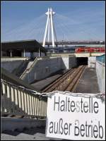 Haltestelle außer Betrieb -     Ende 2008 wurde eine 2,6 km lange U-Bahnstrecke  in Ludwigshafen stillgelegt, da ihre Streckenführung ungünstig zu den Fahrgastzielen lag.