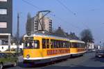 Mülheim Tw 222 in der Aktienstraße, 07.03.1987.