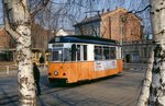 Nordhausen Tw 46 in der Arnoldstraße auf der Linie 2, 01.03.1991.