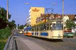 Nrnberg Tw 329 mit Bw 1588, Ostendstrae, 05.07.1985.