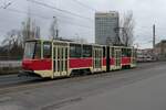 ViP Tatra KT4D '001' Prototyp, während einer Dienstfahrt in Potsdam, Lange Brücke im Februar 2024.