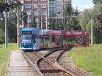 Der Tw 672 in der Wendeschleife,in der Endstation Rostock Dierkow,am 14.August 2017.