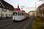 WVV Straßenbahn Würzburg Düwag GTW D8 Wagen 243 am 27.12.23 in Würzburg