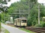 Sonderfahrt des Denkmalpflegevereins Nahverkehr in Berlin am 10.7.2011: Triebwagen 5984 und Beiwagen 339 auf Rundfahrt durch den Bezirk Kpenick, hier in Grnau an der Uferbahn.