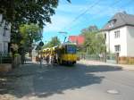 Berlin BVG SL 62 (KT4D 6092) Mahlsdorf, Treskowstraße / Maldowstraße am 24. Juli 2012.