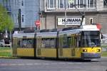 BERLIN, 01.05.2013, Wagen 2003 als MetroTram M10 bei der Einfahrt in die Haltestelle U-Bahnhof Frankfurter Tor