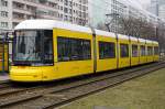 BVG ( Berliner Verkehrsbetriebe ) Wagen 8011, FLEXITY Berlin ERL / F8E 8011 als M4  Hackescher Markt , Haltestelle Otto-Braun Strasse, 05.03.2014    