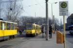 Berlin BVG SL 21 (KT4Dt 7009) S Schöneweide / Sterndamm im März 2005.