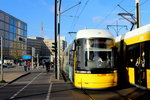 Berlin BVG SL M4 (GT8-11ERL 8021 (Bombardier 2012)) Mitte, Alexanderplatz / Alexanderstraße am 22. April 2016.