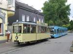 Alt und neu der BOGESTRA an der Endhaltestelle der Linie 318 in Bochum Dahlhausen am 7. September 2008. Anla war die Wiedererffnung der Strecke zwischen Linden und Dahlhausen nach Gleiserneuerung.