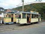 Ein KSW-Triebwagen der BOGESTRA und ein noch lterer Triebwagen der Wuppertaler Straenbahn in Solingen-Kohlfurt - das genaue Aufnahmedatum kann ich leider nicht mehr angeben, weil es damals von der Kamera falsch gespeichert wurde.