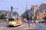 Bochum Tw 28 in der Herner Strae auf der Linie 305, 06.07.1989.