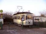 Wagen 228 der ehemaligen Chemnitzer Dreifu-Tram  steht heute im Gelnde des KGV Fritz Heckert e.V.