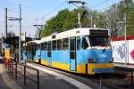 Der Tatratriebwagen 527 befand sich am 05.05.2010 in der Wendeschleife Altchemnitz und wartet auf seine Abfahrt Richtung Chemnitz Innenstadt.